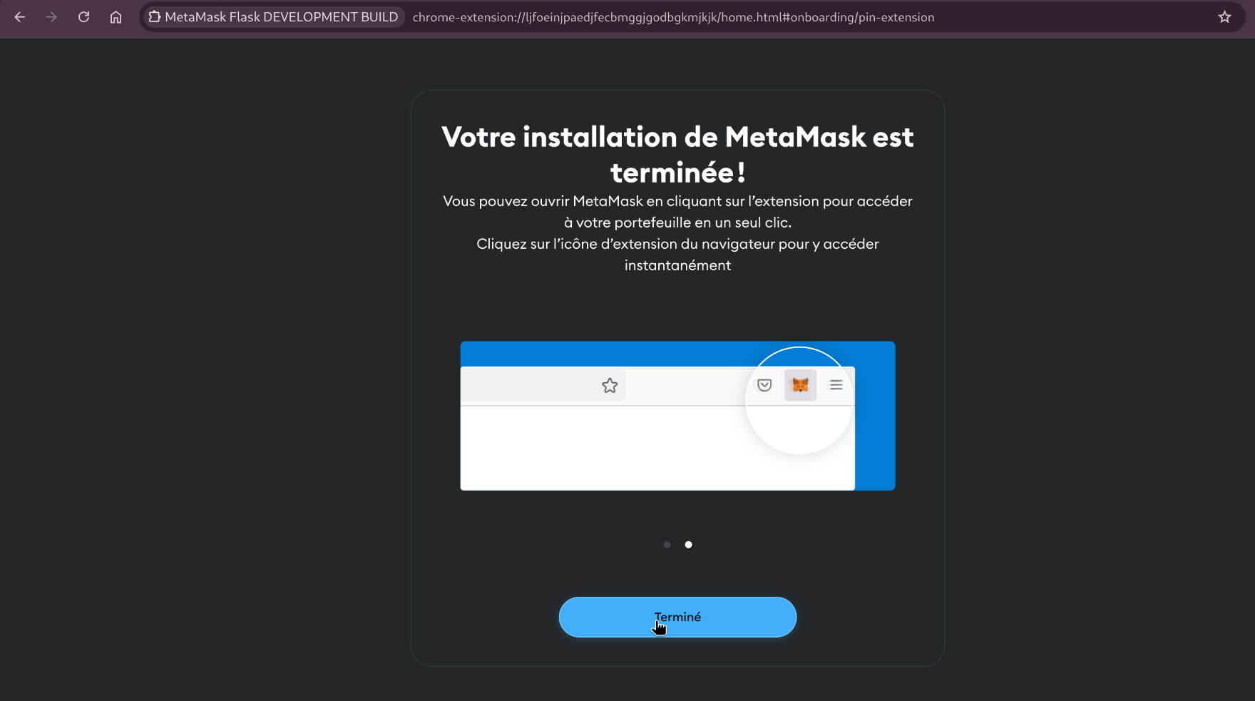 fin de creation de compte