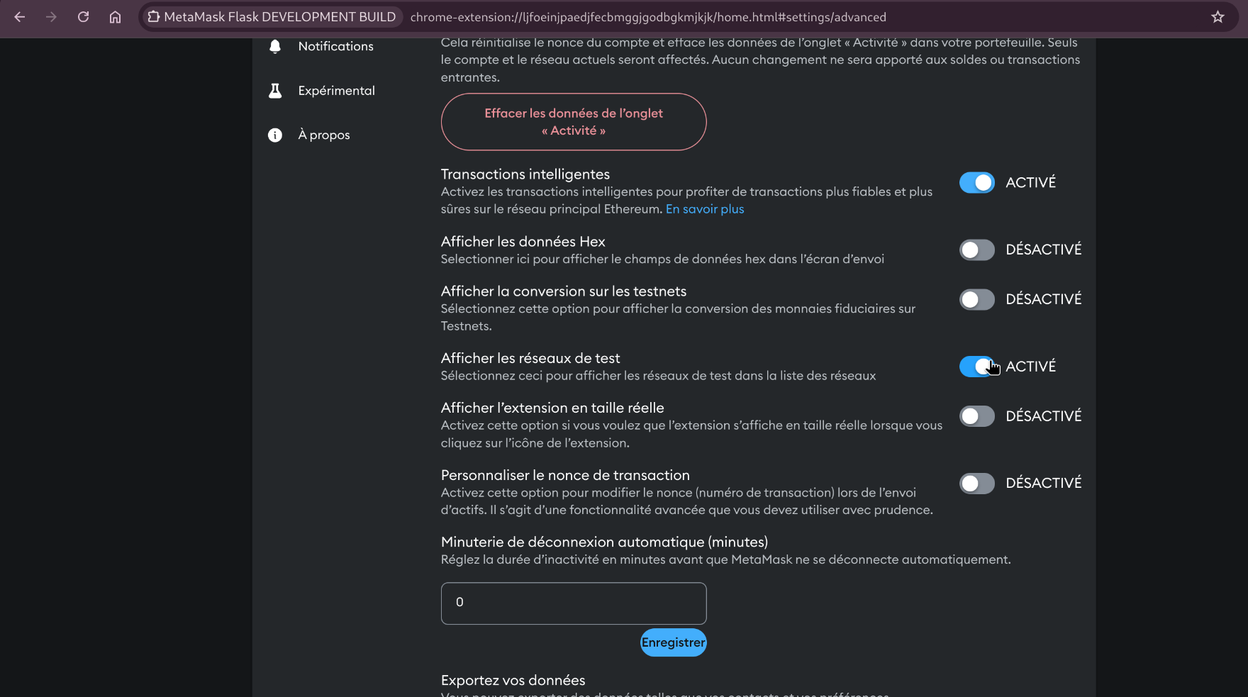 fin de creation de compte